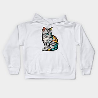 Beautiful American Short Hair Cat Kids Hoodie